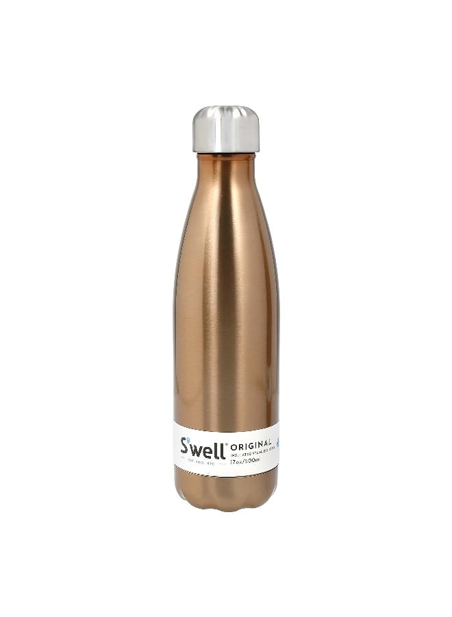 S'well Original BPA-Fee Stainless Steel Vacuum-Insulated Water Bottle Copper and Silver 500 ml 10017-H20-56020EU - Image 1
